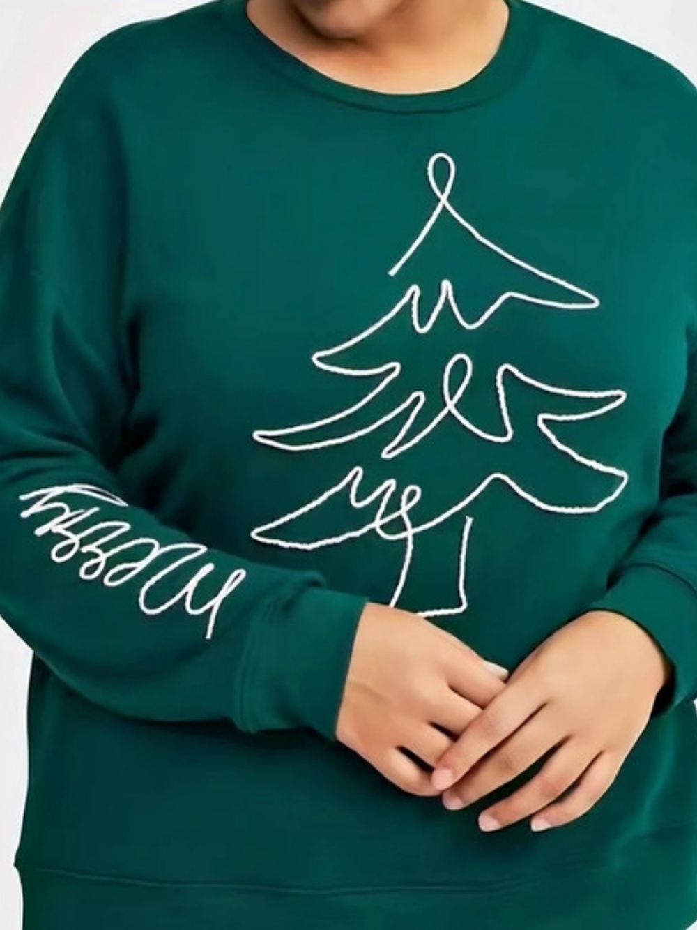 Torrid Christmas Tree Merry Oversized Sweatshirt Green Size 3